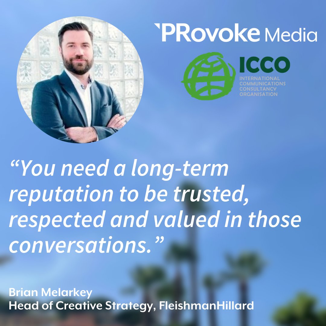 FleishmanHillard’s <a href="/BrianMelarkey/">Brian Melarkey</a> highlights the need for long-term reputation in order to remain a trusted and respected brand. Check out more from the #CreativityinPR roundtable here: bit.ly/3aznryE <a href="/Fleishman/">FleishmanHillard</a>