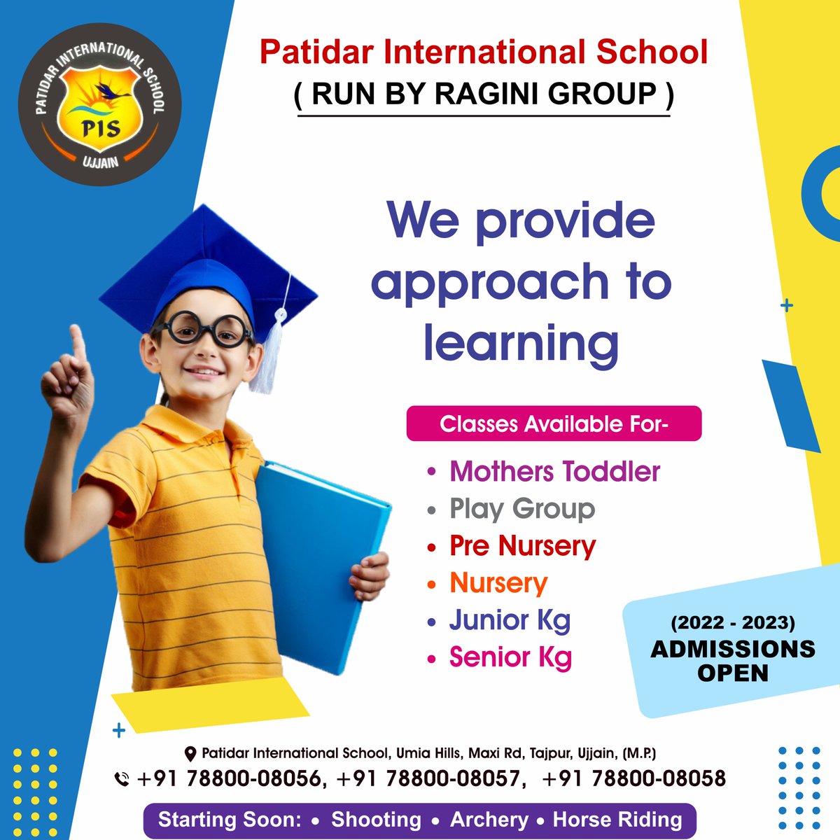 pisujjain's tweet photo. We provide approach to learning !!
!! Admission Open !!
2022-2023

Run by Ragini Group
Patidar International School
Fill in the enquiry form for admission
https://t.co/wf1kRch55v
#PatidarInternationalSchool

#ujjain #ujjainmahakaal #school #ujjainschool #ujjainschools https://t.co/rCp9vzDjIM