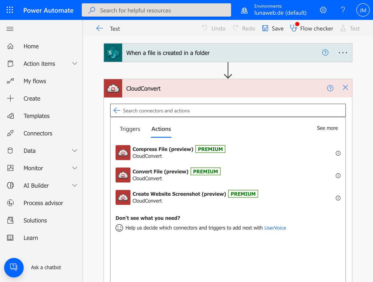 CloudConvert is now integrated with the Microsoft Power Automate platform.