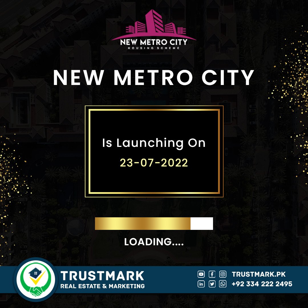 trustmarkdotpk's tweet photo. The biggest project of the year is all set to launch.
New Metro City Gujar Khan will be officially launching on 23rd July, 2022.🎊
Are you ready?
Contact us for more;
📞03342222495
🌐https://t.co/qtpD5V6ZVR
#Newmetrocity #NEWMETROCITYGUJJARKHAN #biggestproject #launchingsoon https://t.co/tGsU24dcxE