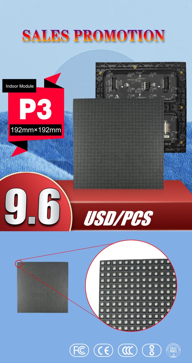 AlisonFox123_'s tweet image. 🔥Sales Promotion of Indoor Module🔥
👉P3👈
9.6USD/PCS🥳
WhatsApp:+86 19977625538
#stagevideowall #ledpanels #ledvideopanels #leddisplayrental #leddisplayindoor #events #ledscreen