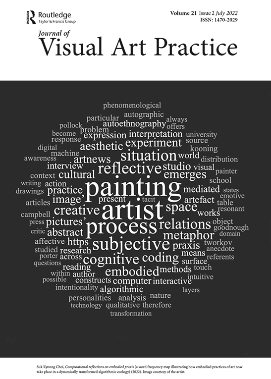 JournalVAP's tweet photo. NEW ISSUE: Journal of Visual Art Practice. Articles on the (de)situated subjective (a cognitive autoethnography), political memes & Egyptian painting, Frank Gehry’s drawing practices, & sustainable production and design with polythene textile art. #JVAP | https://t.co/mtjCtzHtXI https://t.co/OtJthjJHl6