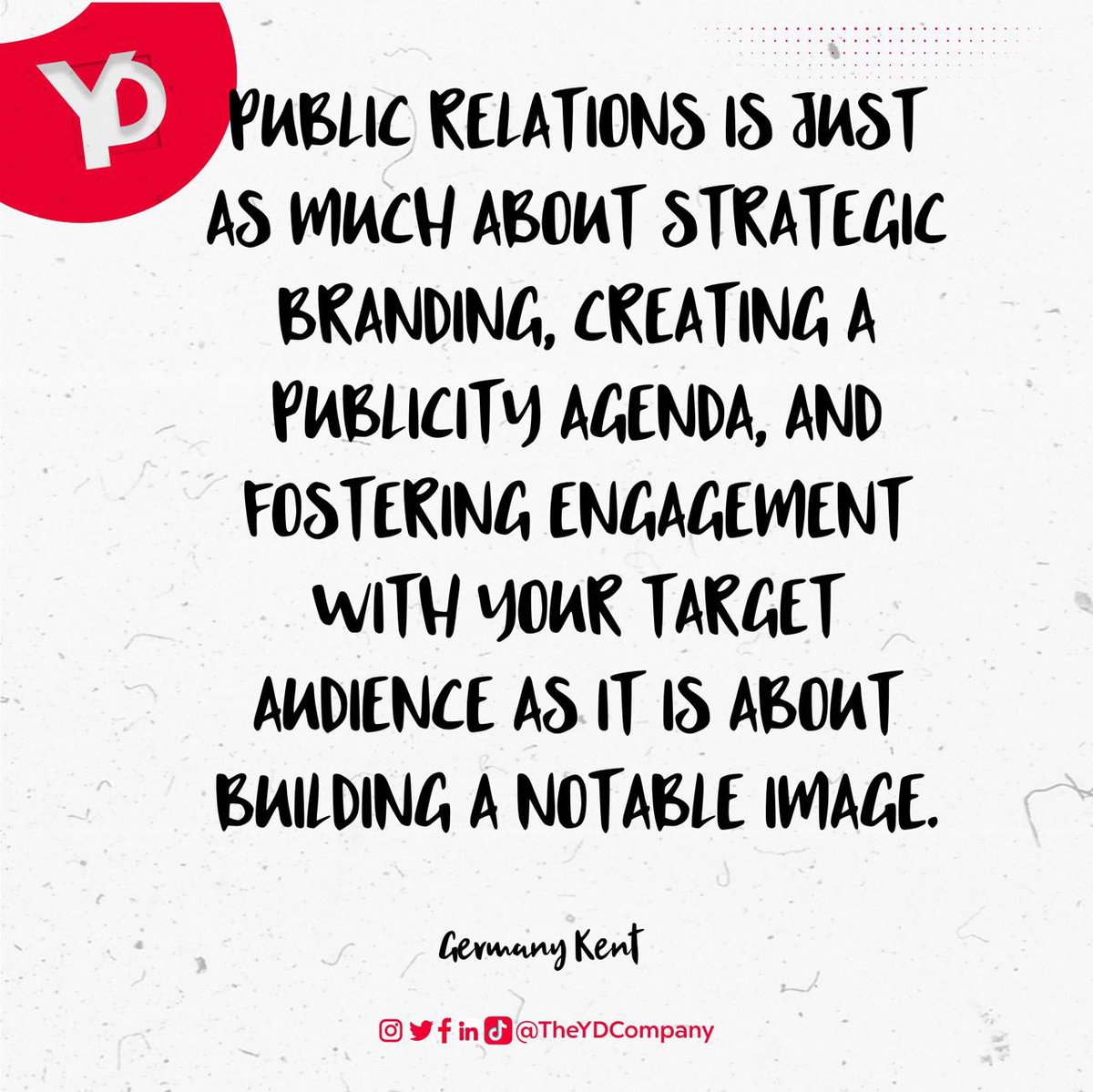TheYDCompany's tweet photo. Maintaining an image takes a lot more than it is to build it. You need to understand when to introduce your key strategies!
Cheers to a strategic week ๐ฅ
#HelloMonday #Prweek #YD #Mondays #YDAgency #Mondayquotes #Strategies #Agencylife #PRQuotes #TheYDCompany https://t.co/4Pzvm7izHi