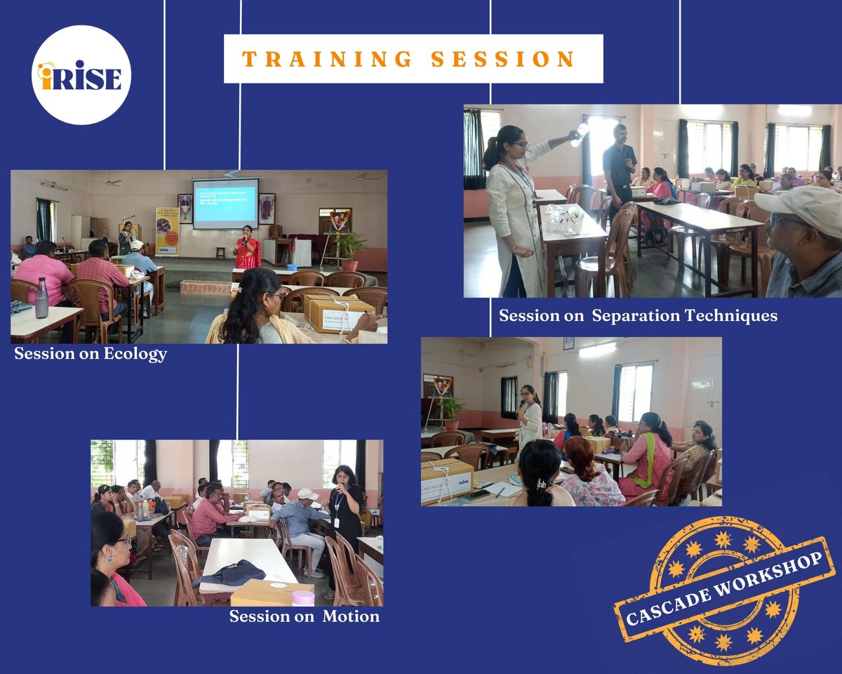 iRISEforIndia's tweet photo. Day 3 of #CascadeTraining was quite eventful. Smt. Savita Mane, our Innovation Champion & #AishwaryaGadgil @iRISEforIndia conducted a session on food. The 2nd session was about Separation Techniques in Chemistry by #ShivaniAgre & #ShubhamPatil.
@BritishCouncil @IndiaDST https://t.co/qiYCDWi18H