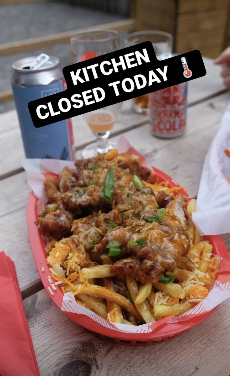 Due to the extreme weather warning and the temp in our tiny kitchen expected to hit the 40s today, we have made the decision to put our wellbeing first and close the kitchen for the day.

Apologies for any inconvenience this may cause, but we hope you can all understand.