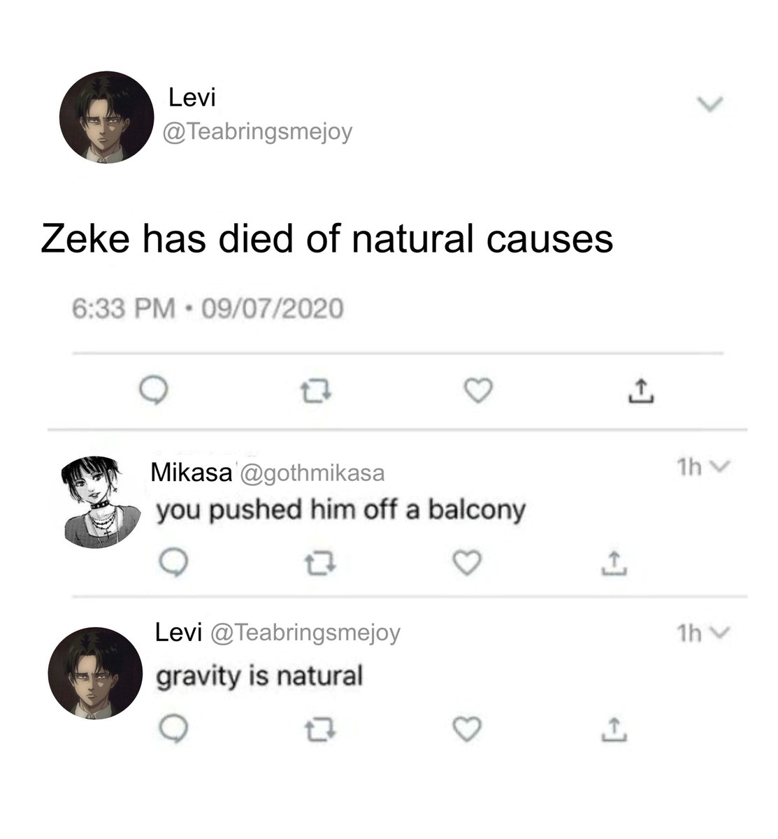 _teary_eyed_'s tweet photo. Levi is not wrong  🤷‍♀️ https://t.co/HETaZmZ1kH