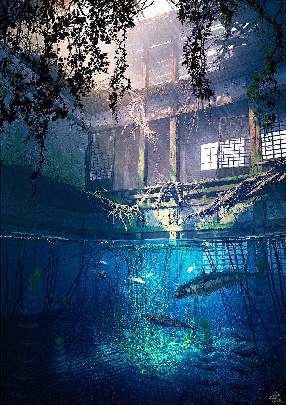 Mocha C101土曜日西 め44a 風景イラスト 水中庭園 T Co Kpce5mzlgc Twitter