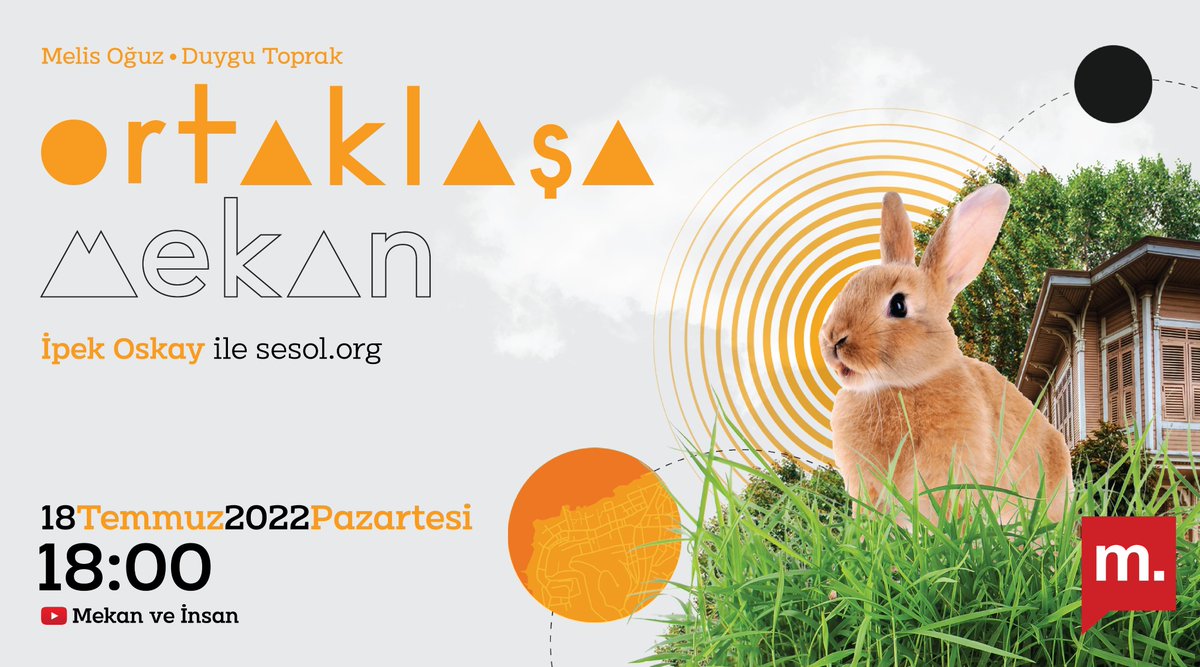 Bugün 18.00’de <a href="/MelisOguz/">Melis Oğuz Çevik</a> ile birlikte interaktif ses haritası platformu sesol.org ve sesalanı ekolojisi çalışmaları üzerine <a href="/oskayipek/">ipek oskay</a> ile sohbet ediyoruz. 
<a href="/medyascope/">Medyascope</a>

#mekanveinsan 
#MedyascopePlus

Görsel tasarım <a href="/cihannder_/">Cönder</a>