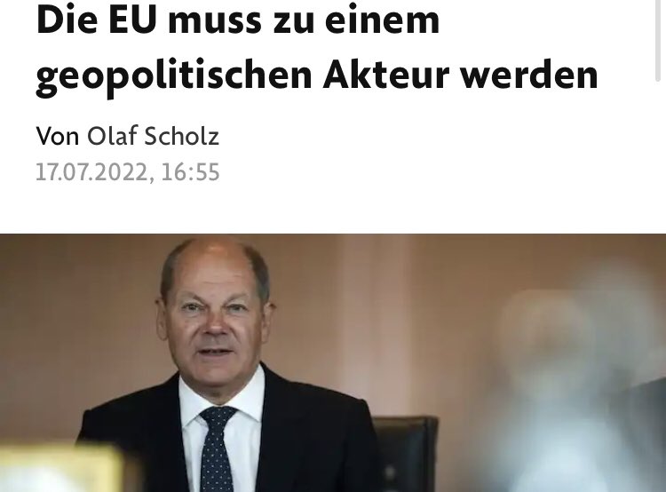 “The EU needs to become a geopolitical actor…”

… but I have stopped it if this means gas embargo, heavy weapons, or anything else that would allow the EU to be geopolitical.

Yours truly, OS