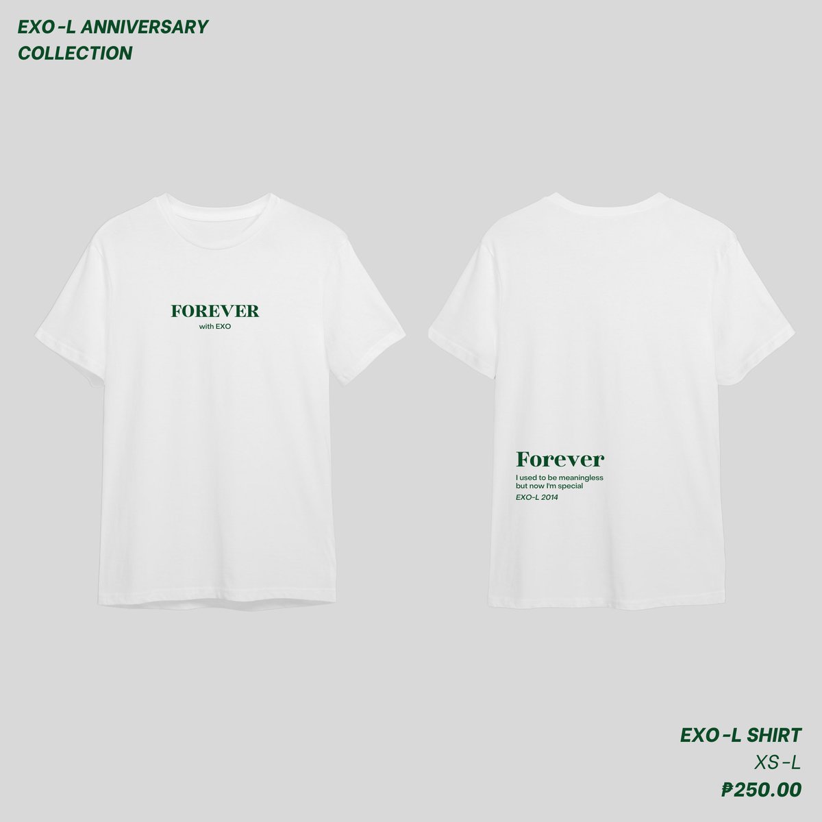 l1248_official's tweet photo. Another special collection for EXO is now available! Exclusively for EXO-L’s 8th anniversary 💚

🟢 EXO-L SHIRT: 250 PHP (XS, S, M, L)

PRE - ORDER PERIOD: July 18, 2022 - July 27, 2022

Order here: https://t.co/kQoGC9lGWO

#weareoneEXO #ExoKPop #exol #exolanniversary #EXO https://t.co/2bPML0ImNH