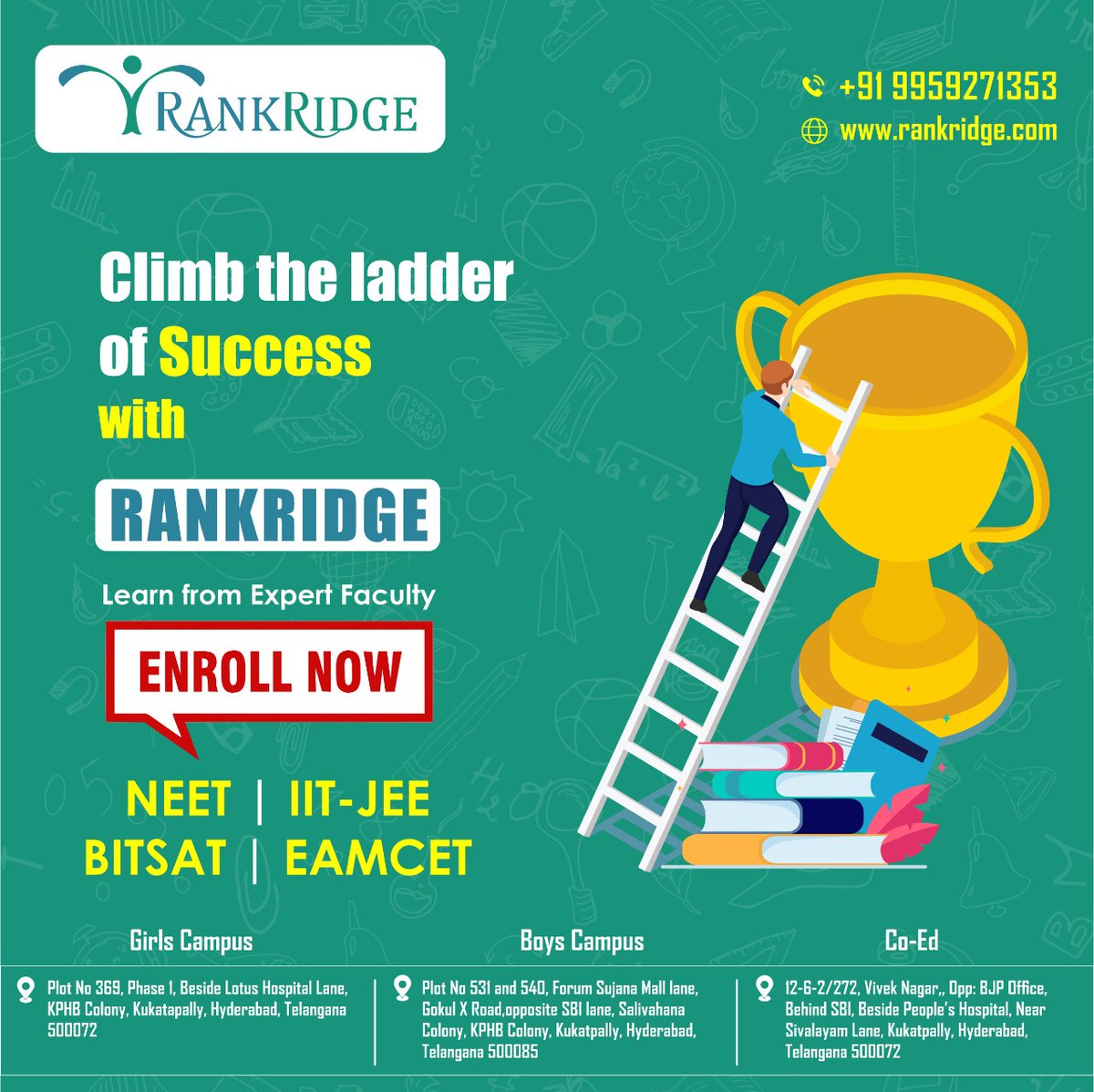 Enroll Now for NEET, IIT-JEE, BITSAT, EAMCET at rankridge.com

#rankridge #iitjee #neet #eamcet #bitsat #neet2022 #neet2023 #competitiveexams #coachingcentre #bestcoachingcentre #coachingcentres #entranceexam #topcoachingcentresinhyderabad #coachinginstitutes
