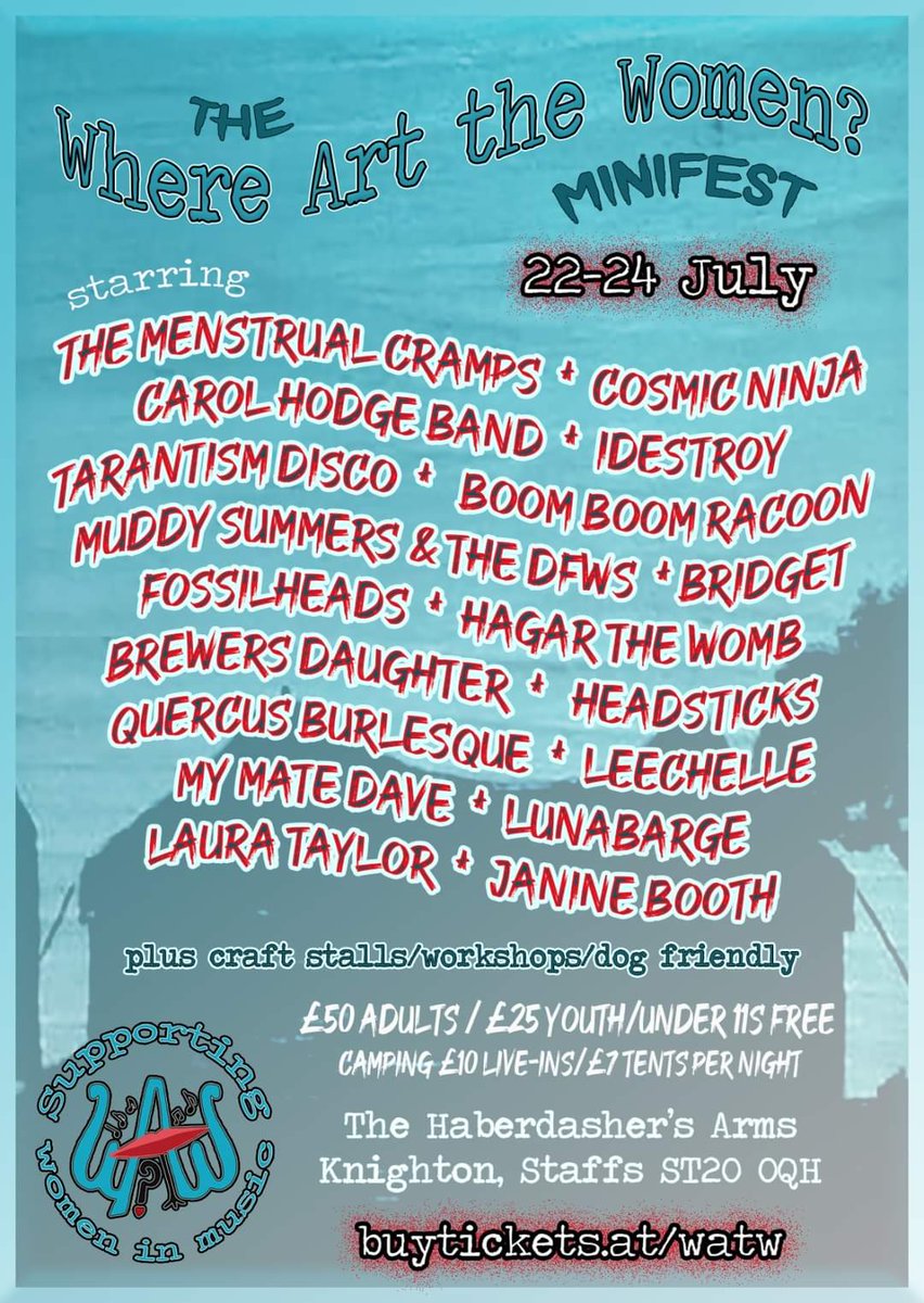 20% DISCOUNT ENDING SOON! 
Use the  code WATW20OFF until 6pm to get 20% off your tickets! It's a deal too good to miss, why not bring some friends and have the brilliant weekend it's going to be! #whereartthewomen #music #discountoffer #heatwave #sale #Equality #Staffordshire