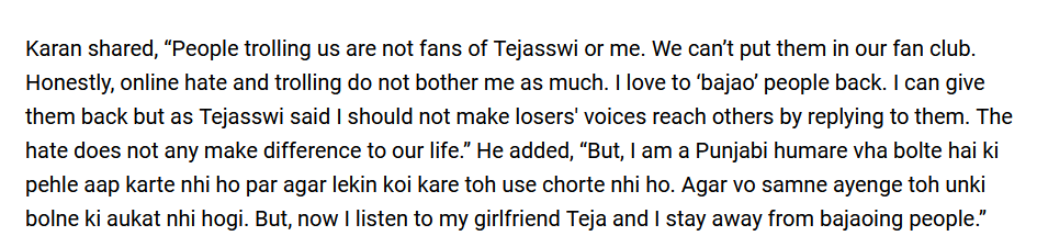 tishy_vibes's tweet photo. New KK IV:

"Now I listen to my girlfriend Teja and I stay away from bajaoing people.” 

#TejRan #KaranKundrra #TejasswiPrakash 

https://t.co/PHHRngUmzr https://t.co/yY6yTm8HYP