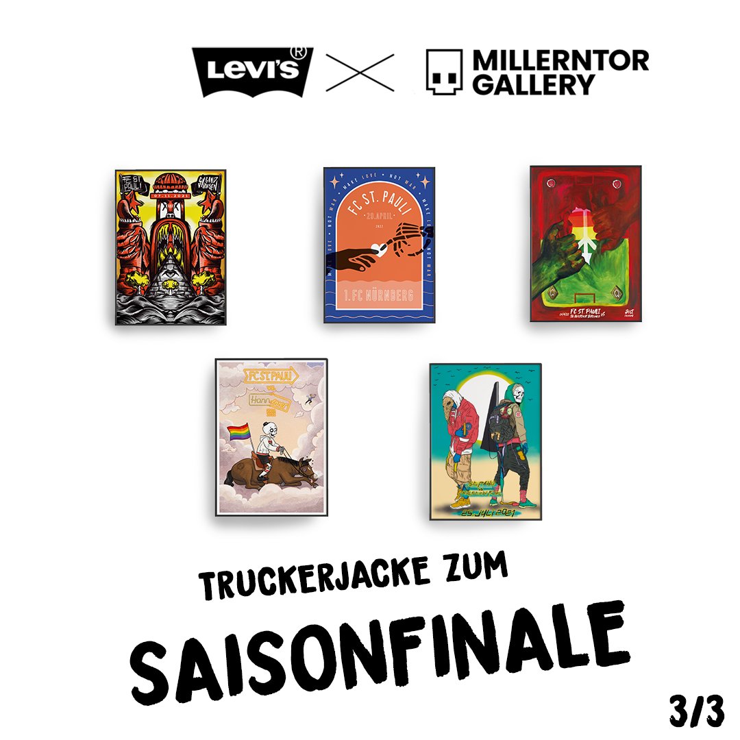 FC St. Pauli (@fcstpauli) on Twitter photo Eure Chance auf ein echtes Unikat! Unser Partner @levis_ger und die <a href="/MTG_SocialArt/">MILLERNTOR GALLERY</a> hat sich etwas ganz Besonderes ausgedacht:
Zu jedem Heimspielprint der Saison 2021/22 kannst Du Dir Deine eigene Trucker-Jacke customizen.
Zur Auktion 👉🏻fcsp.in/d07tw
#fcsp Eure Chance auf ein echtes Unikat! Unser Partner @levis_ger und die <a href="/MTG_SocialArt/">MILLERNTOR GALLERY</a> hat sich etwas ganz Besonderes ausgedacht:
Zu jedem Heimspielprint der Saison 2021/22 kannst Du Dir Deine eigene Trucker-Jacke customizen.
Zur Auktion 👉🏻fcsp.in/d07tw
#fcsp