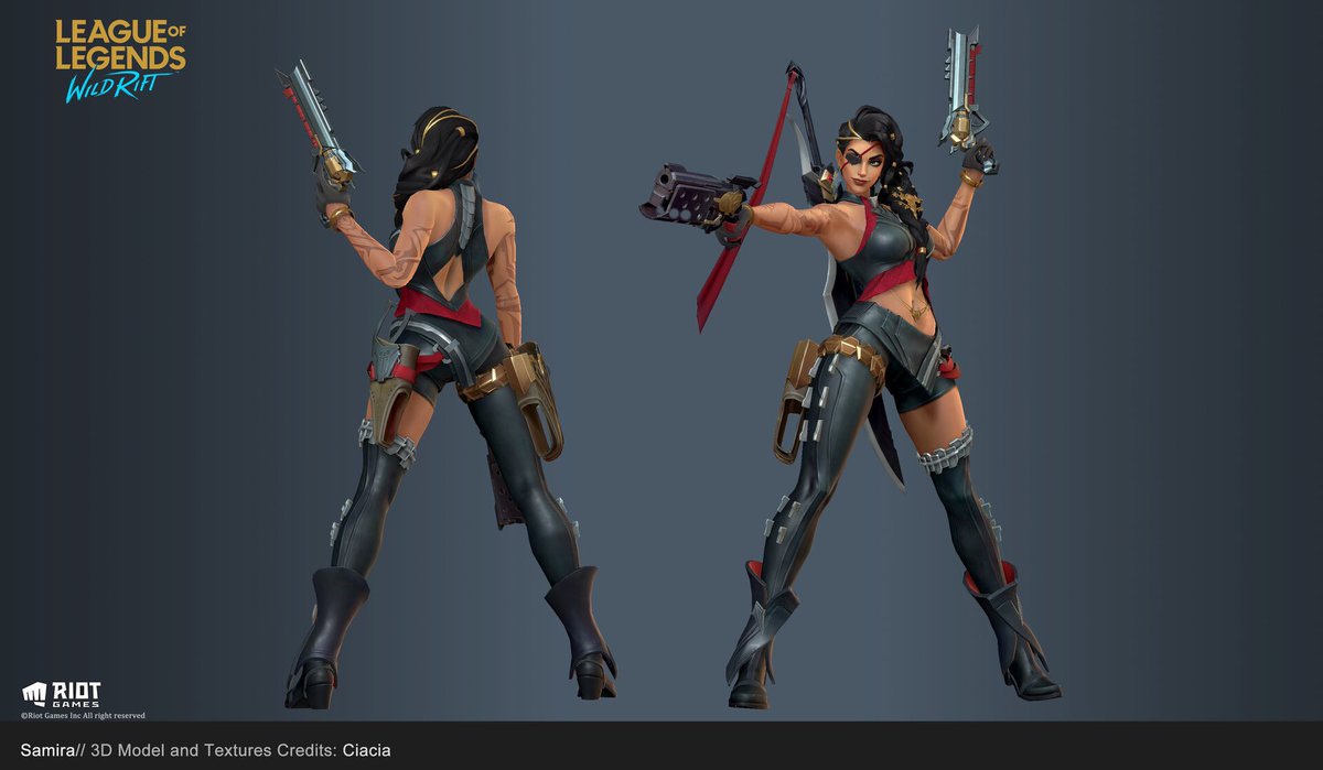Spideraxe30's tweet photo. Wild Rift Samira 3D Model by Ciacia https://t.co/MaLUPUDrNX https://t.co/w12GaUvgQU