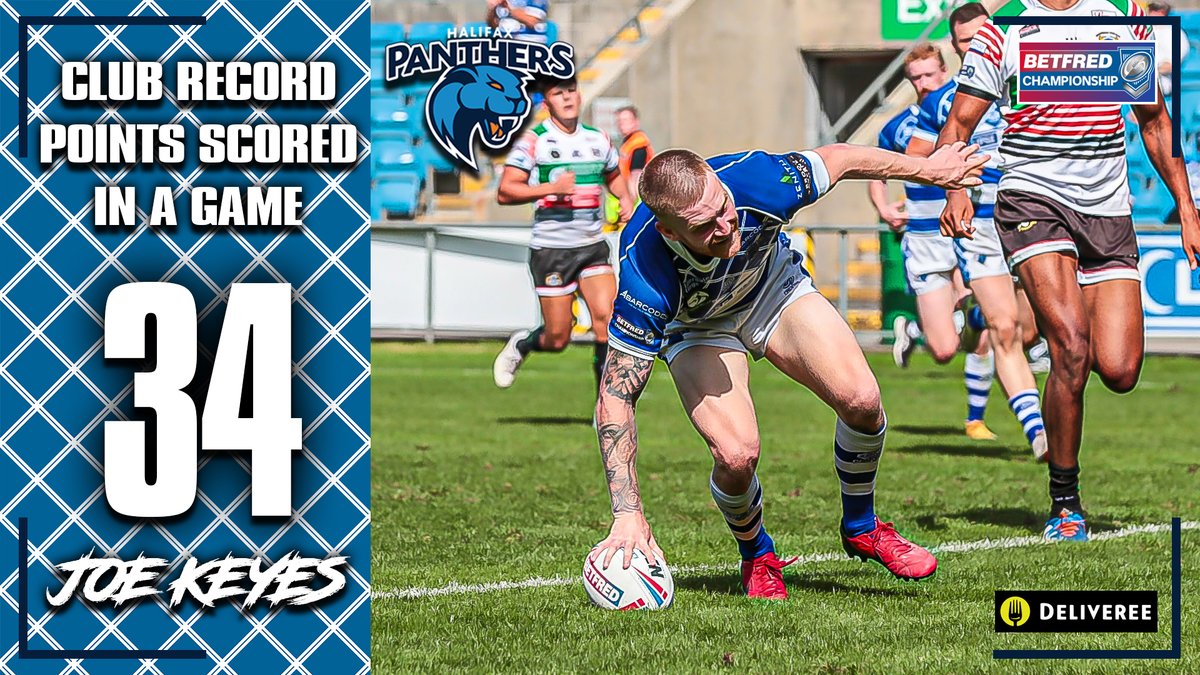 RECORD BREAKER 🌟 Congratulations to <a href="/JoePKeyes/">Joe Keyes</a> who broke the Halifax Panthers points in a game record with 34 against <a href="/WorkingtonTown/">Workington Town</a> yesterday

The previous record of 32 was jointly held by John Schuster and Steve Tyrer

What an achievement, what a season the man is having 🙌