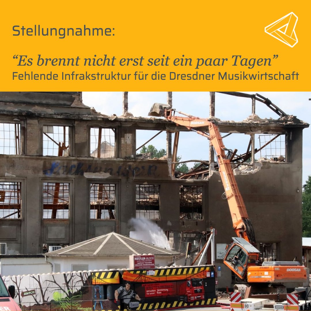 WirGestaltenDresden (@wirgestaltendd) on Twitter photo Es brennt nicht erst seit ein paar Tagen!
Unsere Stellungnahme zum Brand im Industriegelände tinyurl.com/4zau3ant 🔥 Seit Jahren fehlt Infrastruktur f. d. Musikwirtschaft! Lösungsansatz: unser Konzept "Musik-Cluster". Let's talk!
#sektor #kkwdresden
Foto: <a href="/JFrintert/">Jan Frintert</a> Es brennt nicht erst seit ein paar Tagen!
Unsere Stellungnahme zum Brand im Industriegelände tinyurl.com/4zau3ant 🔥 Seit Jahren fehlt Infrastruktur f. d. Musikwirtschaft! Lösungsansatz: unser Konzept "Musik-Cluster". Let's talk!
#sektor #kkwdresden
Foto: <a href="/JFrintert/">Jan Frintert</a>