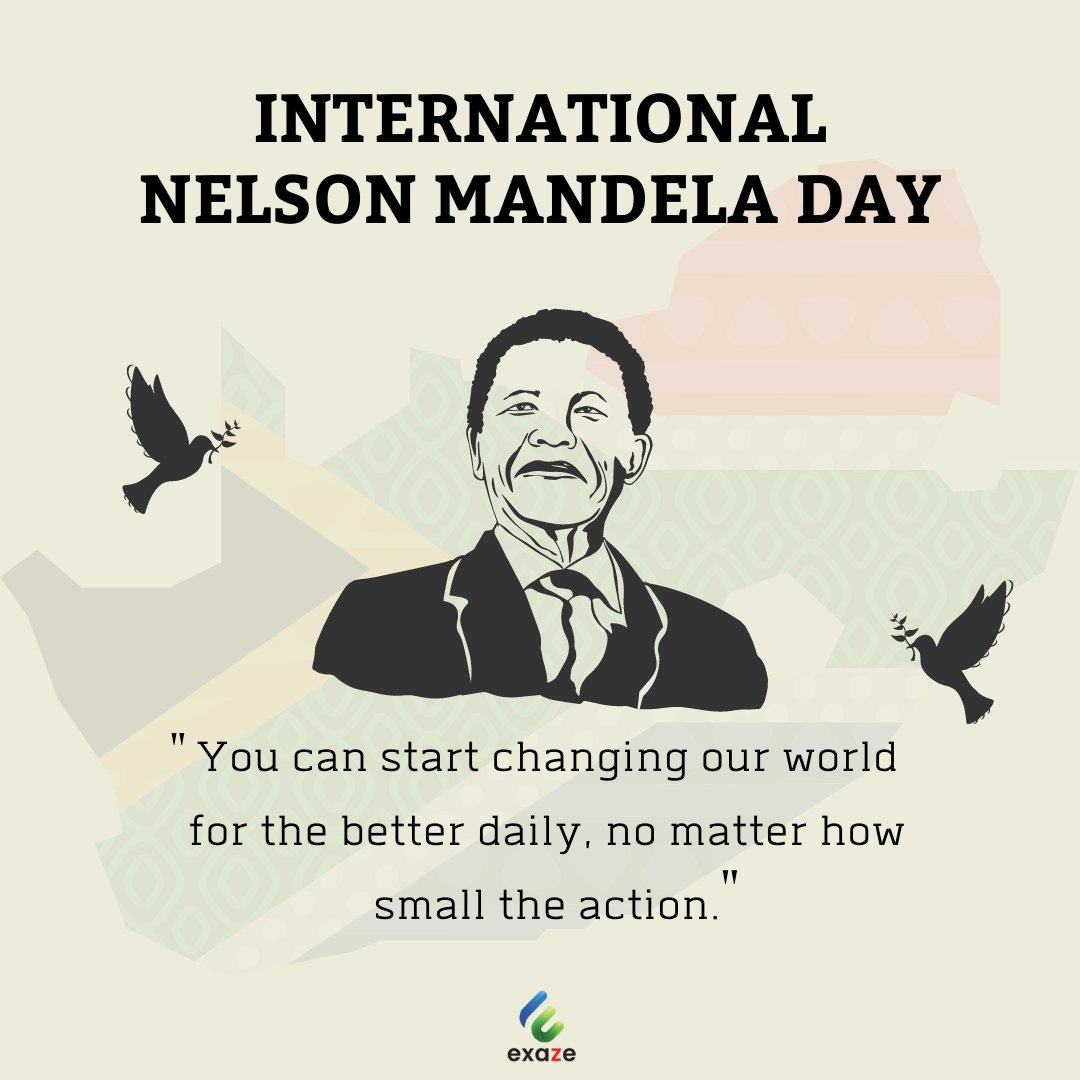 Exaze2's tweet photo. We encourage you to devote 67 minutes of your time today to help those in need in communities around you, a little step by each one of us will make a big difference!!

#nelsonmandela #mandeladay #internationalmandeladay2022 #southafrica #peace #67minutes #exaze https://t.co/EyuWvawEfZ
