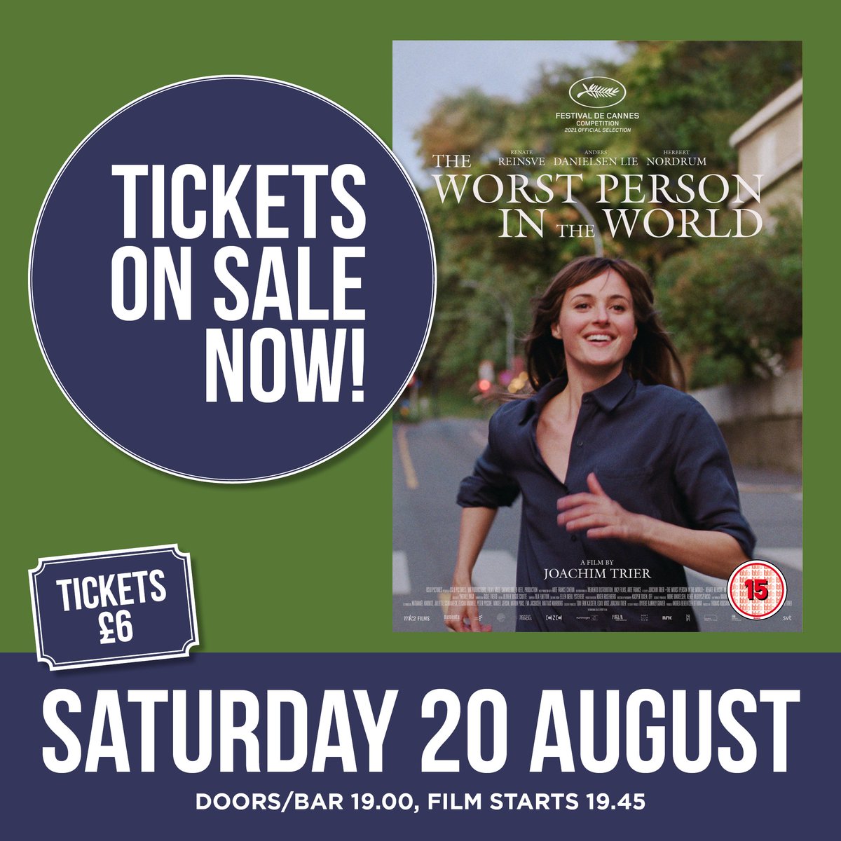 LAVillageCinema's tweet photo. #Tickets now on sale for August's #screening. Join us on August 20th at 19:45pm for the #Norwegian #romantic #comedy #drama, #TheWorstPersonIntheWorld. #Showing at #LongAshtonCommunityCentre. Tickets only £6.00 and available at https://t.co/6Vv6Aj4udF https://t.co/LVK9mWubrX
