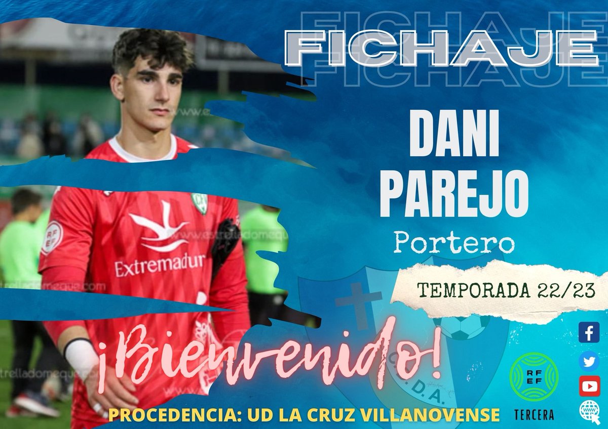 🔊 𝐎𝐅𝐈𝐂𝐈𝐀𝐋 🔊

✅ 𝔽𝕀ℂℍ𝔸𝕁𝔼: ᗪᗩᑎI ᑭᗩᖇᗴᒍO

Portero joven, formado en la cantera del <a href="/Merida_AD/">A.D. Mérida</a> y procedente de la <a href="/UDLaCruz/">UD La Cruz Villanovense</a> DIVISIóN DE HONOR.A pesar de su altura,@solano_parejo muestra gran agilidad bajo palos y reflejos.

𝗕𝗜𝗘𝗡𝗩𝗘𝗡𝗜𝗗𝗢, 𝗗𝗔𝗡𝗜 👏👏👏