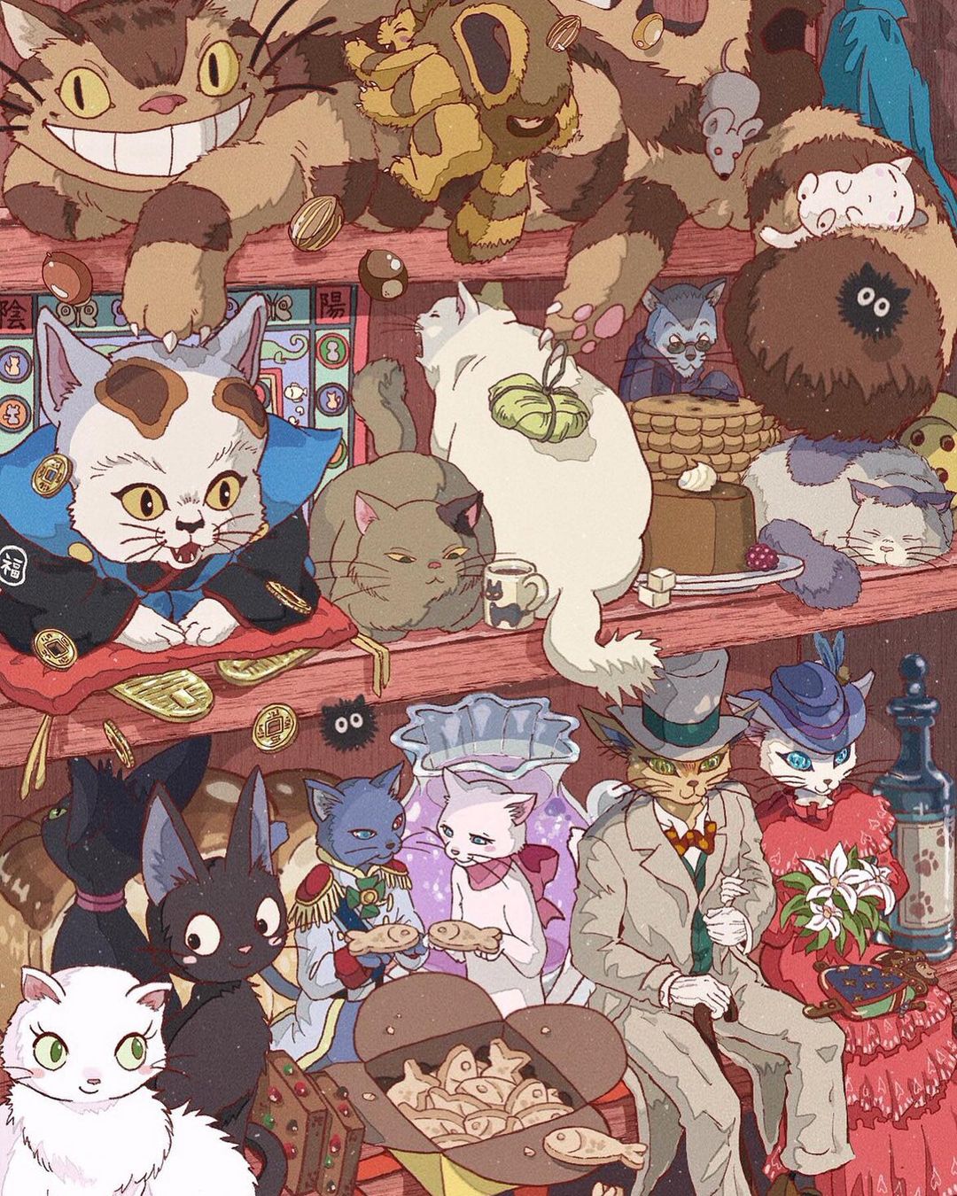 Studio Ghibli on Twitter "Ghibli cats 🐱 🎨 by ひとみん on pixiv https//t