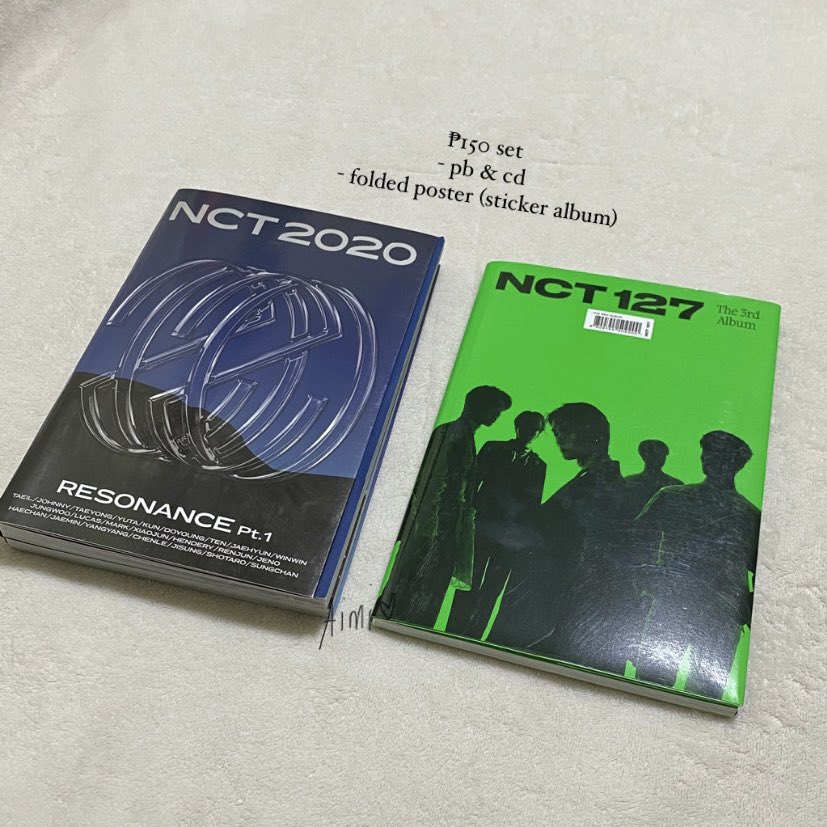 cyeolcart's tweet photo. wts lfb ph only | onhand #aimicoll 

✹ nct albums set - ₱150 set
— nct 2020 resonance pt. 1 &amp; nct 127 sticker 

𓏔 mint condi
𓏔 payo or 3 days reserv
𓏔 read 📌 first ! 

📓 dm/reply to claim

# nct mark jaehyun yuta johny jungwoo taeil taeyong haechan doyoung jeno jaemin https://t.co/XiOnKsILbc