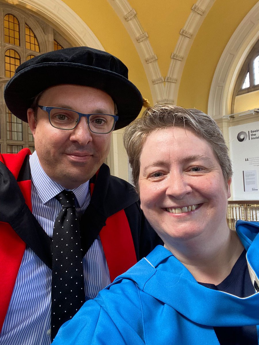 Here’s a “before” photo (with <a href="/ElaineFulton9/">Elaine Fulton</a>) from today’s <a href="/unibirmingham/">Uni of Birmingham</a> #UoBGraduation day for <a href="/History_Bham/">History Department</a> <a href="/CAHA_UoB/">CAHA UoB</a> and <a href="/DASA_UoB/">DASA/B'ham</a> students. Will spare you the “after” photo on the #hottestdayoftheyear …