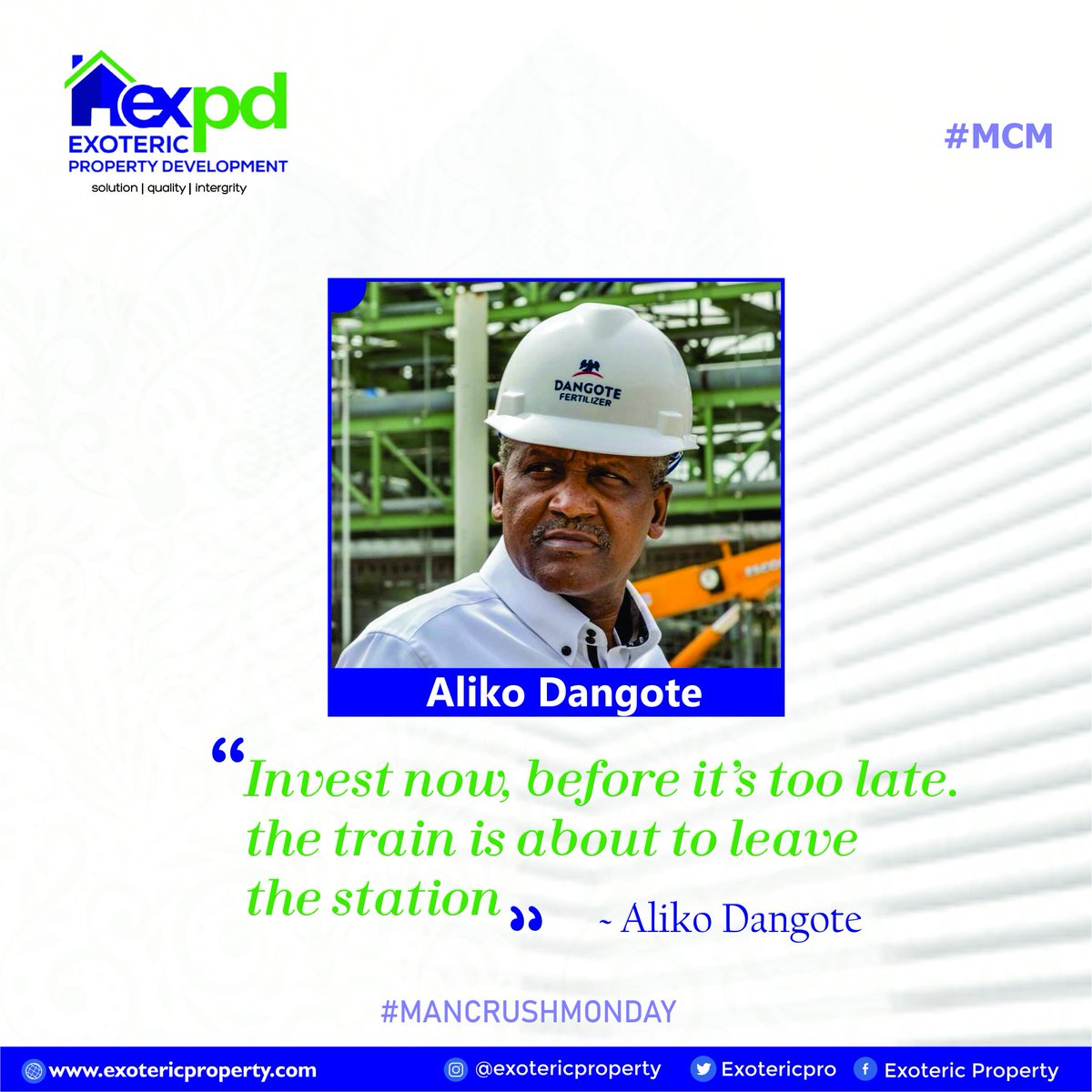 Exotericpro's tweet photo. Our Man crush Monday goes to Aliko Dangote GCON who is a Nigerian businessman.
He is also the founder and current chairman and CEO of the Dangote Group.
#soso #Thejohnsons #ambode #asuustrike #rauf #adaameh #oyostate #bovi #dapoabiodun #runtown #ashawo https://t.co/7eAa6XD7v2