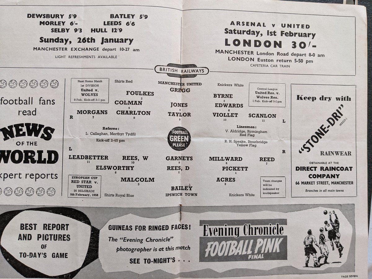 KeithLast5's tweet photo. From my collection - the #Manchester #United v #Ipswich programme from the last ever match at Old Trafford the Busby Babes played in before the Munich Disaster in 1958. 
#MUFC #MunichDisaster #ManUtd #BusbyBabes #IpswichTown #ITFC #football #FootballMemorabilia #ManchesterUnited https://t.co/RoE9zw2f8p