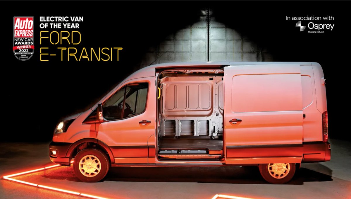 The Ford E-Transit is the 2022 Auto Express Electric Van of the Year! 🥇
"the Ford E-Transit has set a new benchmark for the class. Ford hasn’t strayed far from the standard electric van formula, but what it has done is improved on it in every area"
ow.ly/HTOi50JWwCk