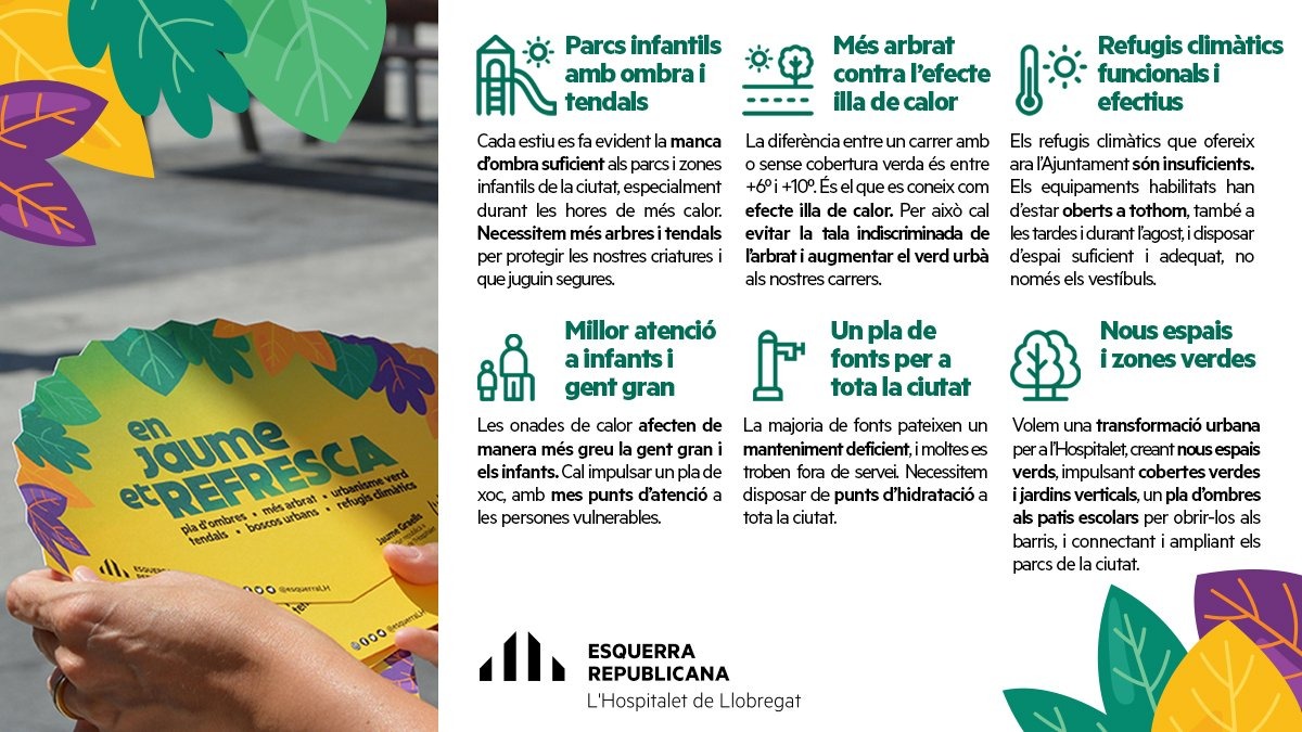 Esquerra Republicana de l'Hospitalet (@esquerralh) on Twitter photo ... Però seguim, un estiu més i amb onades de calor ☀️ cada cop més freqüents, sense arbrat i ni ombres suficients per protegir les criatures als parcs infantils.
Les famílies porten anys denunciant-ho i <a href="/LHAjuntament/">Ajuntament de L'Hospitalet</a> segueix sense actuar.
No podem esperar més ... Però seguim, un estiu més i amb onades de calor ☀️ cada cop més freqüents, sense arbrat i ni ombres suficients per protegir les criatures als parcs infantils.
Les famílies porten anys denunciant-ho i <a href="/LHAjuntament/">Ajuntament de L'Hospitalet</a> segueix sense actuar.
No podem esperar més