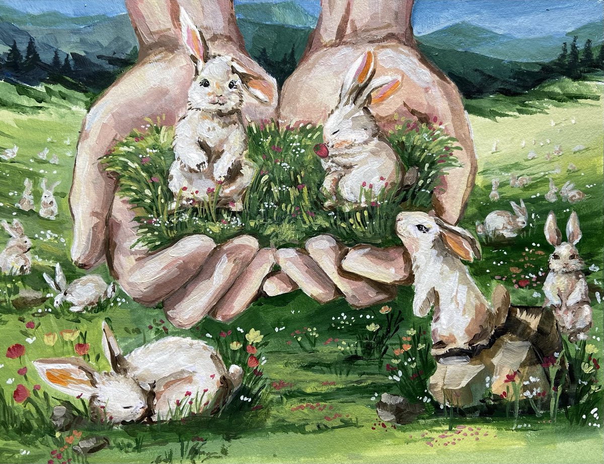AthiraArt's tweet photo. My submission ‘Paradise’ for @deepakshi_aggarwal’s NFT project NomNom Verse where we artists are putting together a collection to raise funds for @nomnomindia2016, an NGO that caters to the welfare of exotic bunnies. ❤️🐰 #NFTCommunity 

Available on @wazirxnft   

🧵 https://t.co/UYtpqbhX3S