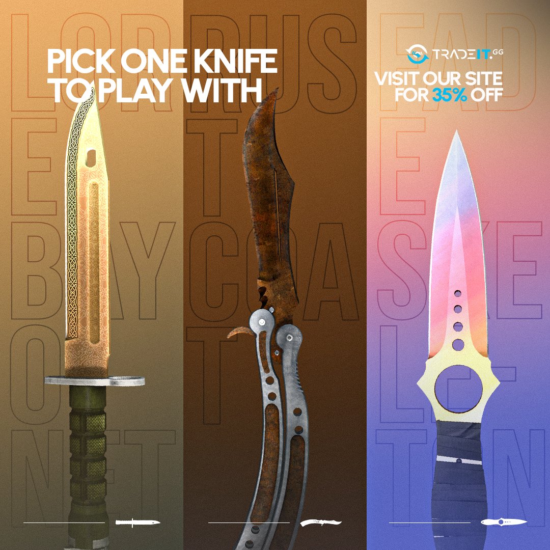 tradeit_gg's tweet photo. RT + Like + comment for the knife u would like ;) https://t.co/TdzBwqFHQe