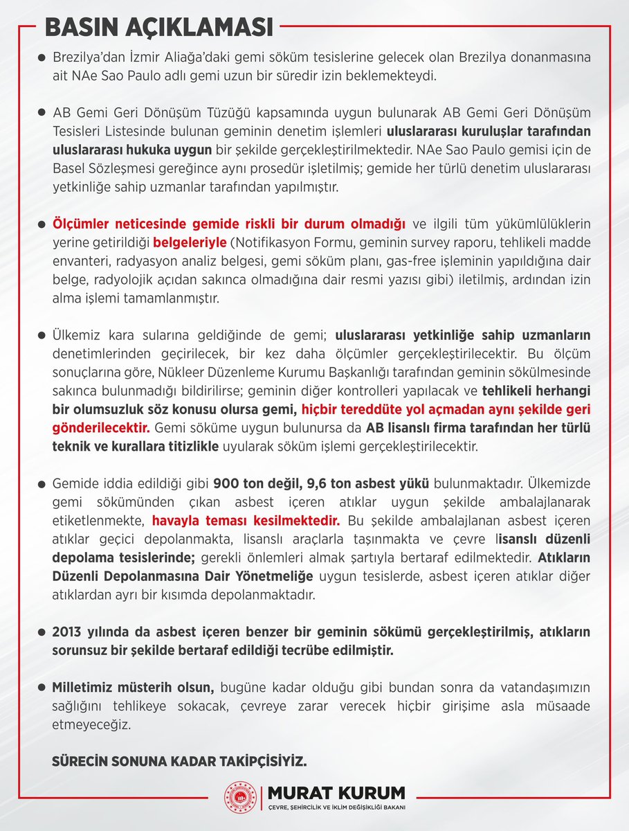 Milletimizin içi rahat olsun.

Bugüne kadar olduğu gibi;
bundan sonra da 
vatandaşımızın sağlığını tehlikeye sokacak, 
çevreye zarar verecek 
hiçbir girişime 

ASLA MÜSAADE ETMEYECEĞİZ!
