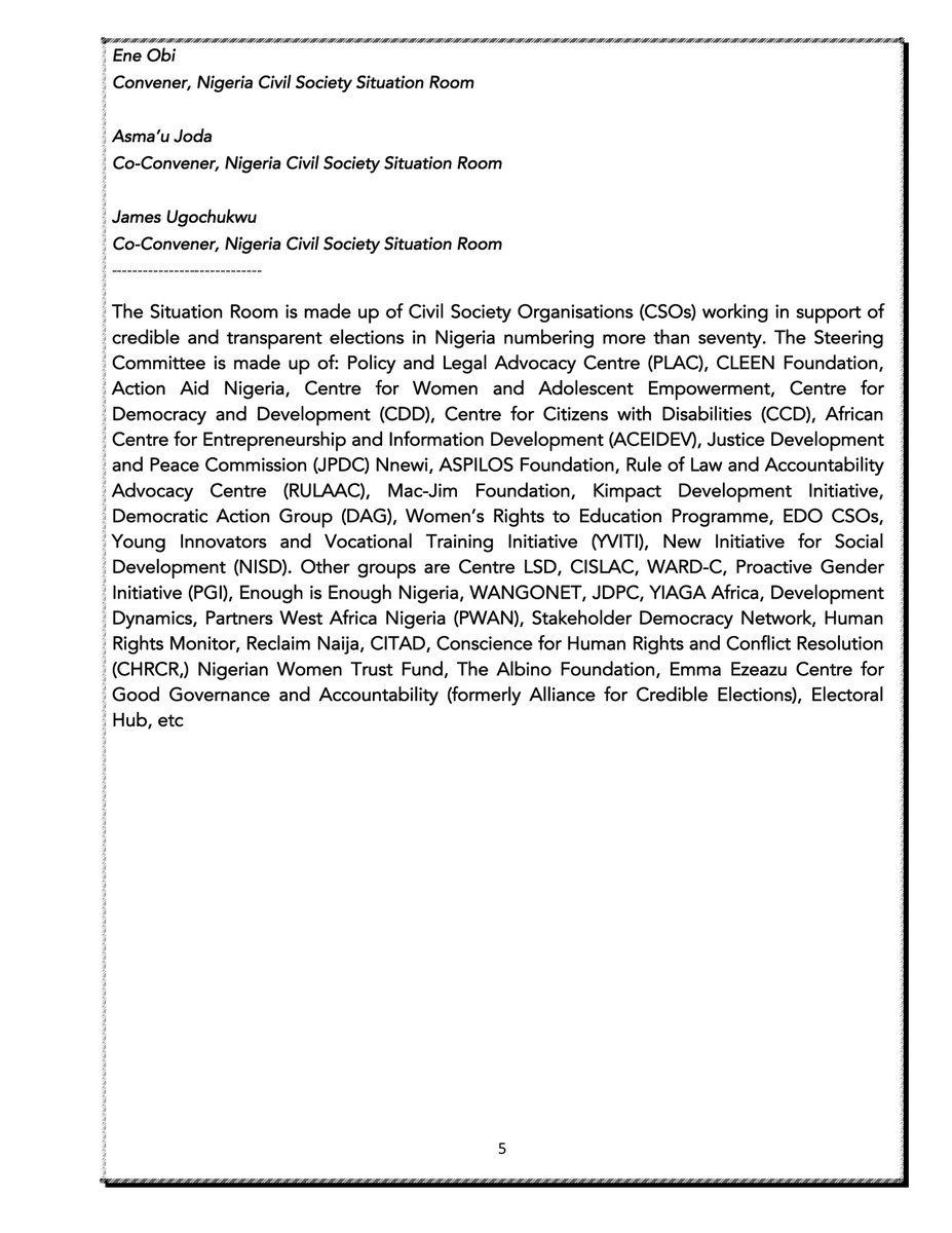 Nigeria Civil Society Situation Room tweet media