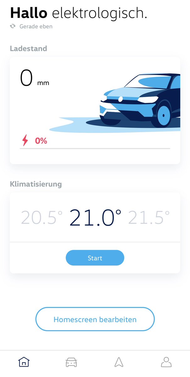 elektrologisch's tweet photo. Das Update der ID. Software 2.4 scheint zu laufen. Die Reichweite wird in mm angezeigt und der SoC mit bei 0% #vwidsoftware24 #updateinprogress #vwweconnectid https://t.co/BMGzGwXlNk