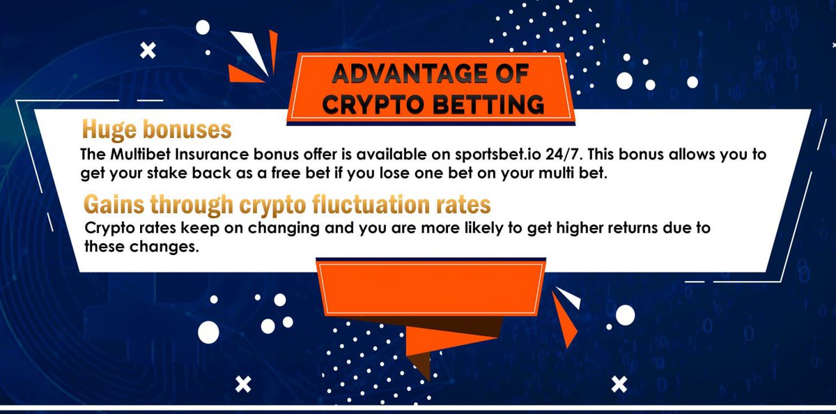 #WhyCryptoBetting , you may be wondering. You may earn enormous bonuses, quick deposits and withdrawals, and cryptocurrency is even accepted everywhere.

By registering right away at bit.ly/3OTP4Rg on the <a href="/Sportsbetio/">Sportsbet.io</a> platform, you may get started right away.