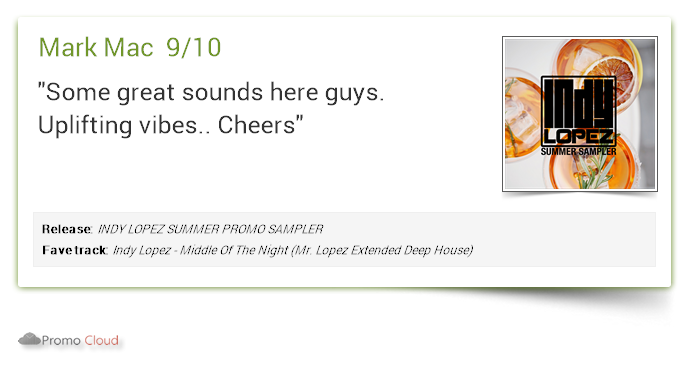 MusicZoneRec's tweet photo. Mark Mac supports: INDY LOPEZ SUMMER PROMO SAMPLER 9/10 @indylopez #newrelease https://t.co/PzMb6IbxcR  #housemusic #summer2022 #ibiza2022 https://t.co/Ot0P8Iw2Ep