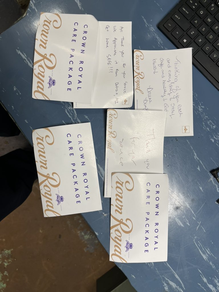 nmmislost's tweet photo. Just wanna give a HUGE THANK YOU 🙏 to @CrownRoyal for the care packages on this long deployment!!!! https://t.co/OedXn6oBUK