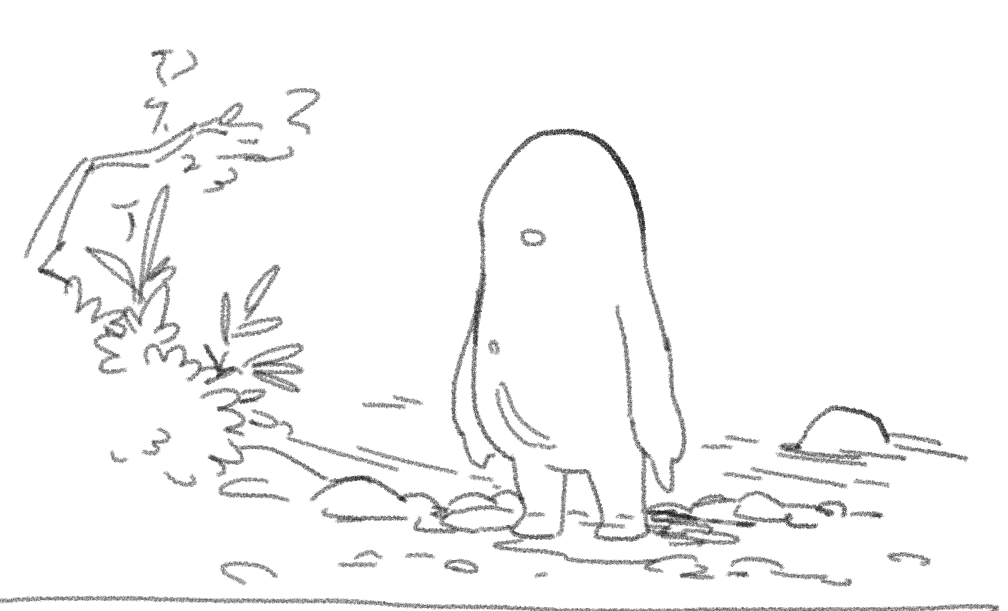 ある日自我を持ったミュクミュク
周りを見渡しても仲間がいなくて、その森には生き物ともなんともつかない目玉だけが転がってる
しょんぼりしてると目玉がやってきてお友達になる
そして笑顔になるミュクミュク