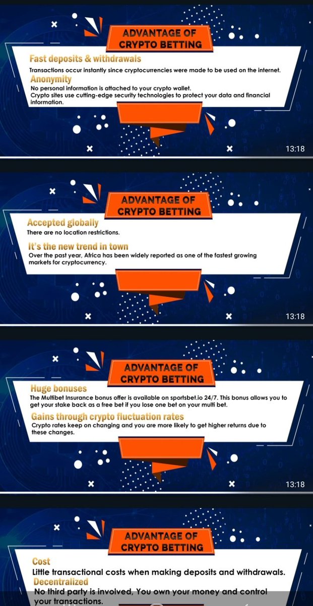 kamaroma22's tweet photo. Not sure why you haven't started using @Sportsbetio for your betting while it has numerous advantages like the ones listed below.
Sign up today: https://t.co/BVaufVRU1Z
#WhyCryptoBetting
@Sportsbetio
#MATIC
Ehereum
Cryptocurrency https://t.co/9QpzhZK0cV