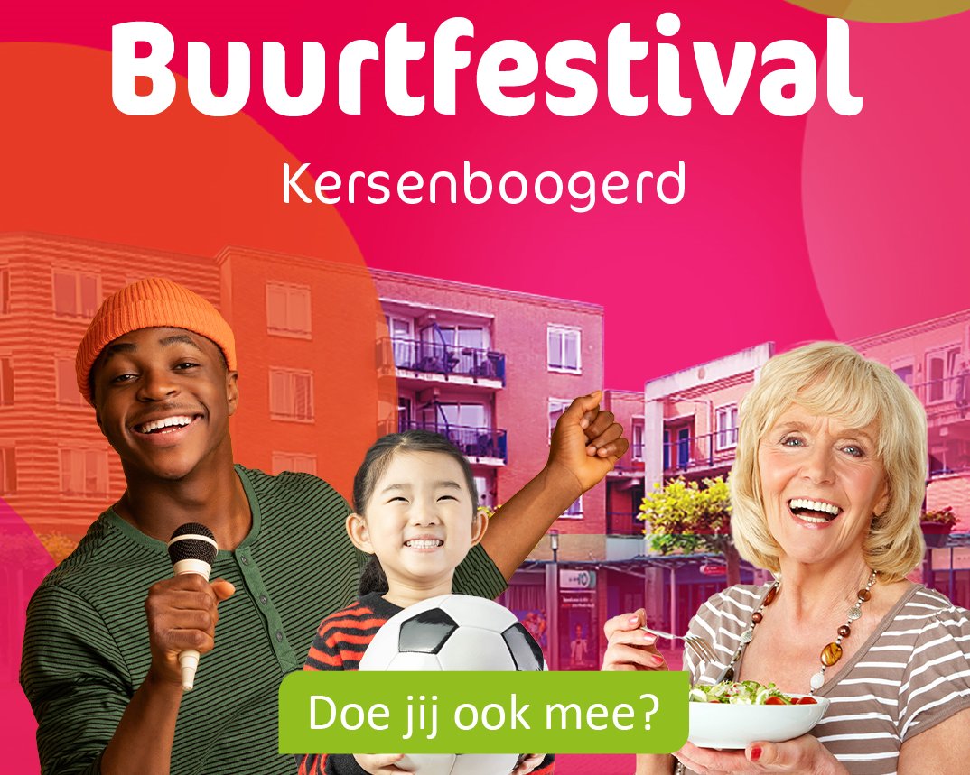 Op zaterdag 24 september van 12.00 tot 17.00 uur is het Buurtfestival Kersenboogerd. De invulling van de dag staat voor een groot deel nog open. Dus heb jij leuke ideeën? Of wil je meer weten? Kijk dan op vooreenmooiestad.nl/.../buurtfesti…