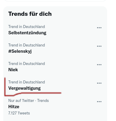 Hm, wenn man die Twittertrends liest und die Stirn runzelt.

Naja, aber man muss ja nicht jeden Trend mitmachen.