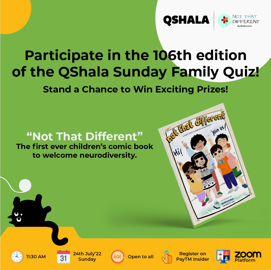 QShalaOnline's tweet photo. We are excited to join hands with #NotThatDifferent to help kids and #families embrace neuro-diversity!
Join us this #Sunday and stand a chance to win a copy for yourself.
Link in the bio.
#AutismAwareness #sundayvibes #SundayFunday #curiosity #Quiz #familytime #SundayMorning https://t.co/ZvmKPNjWgb