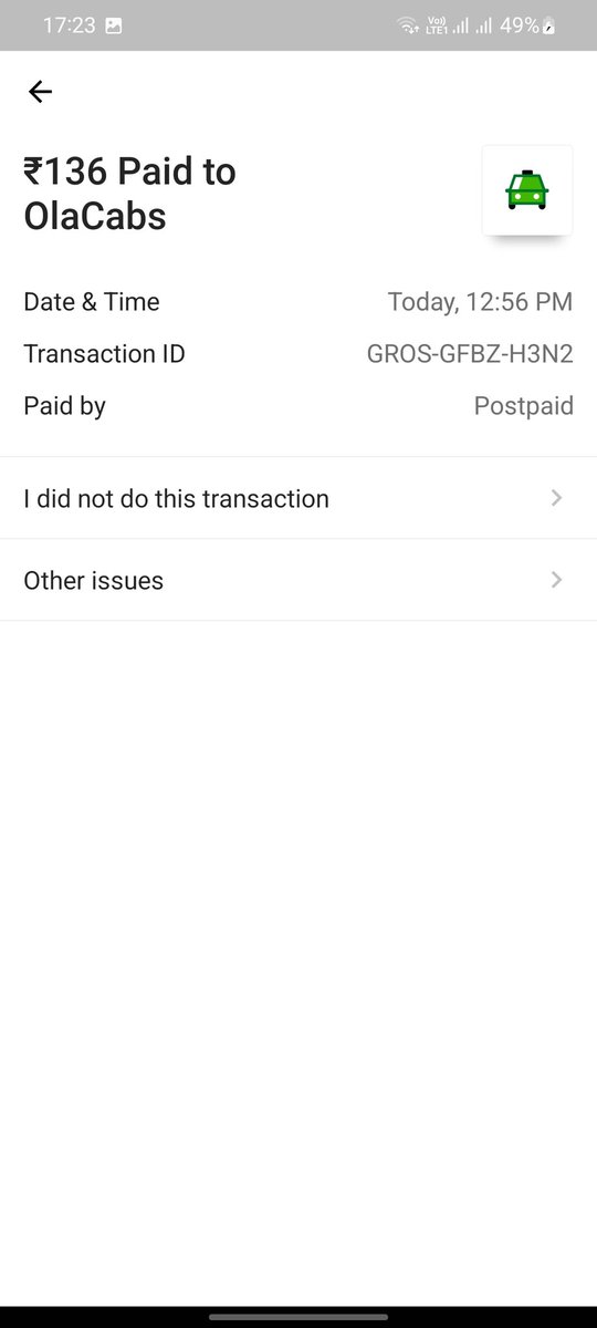 Cos_X_leshu's tweet photo. @ola_supports @Olacabs I was charged 50 rupees cancellation fee but when I paid it through ola money postpaid 136 rupees got deducted from my ola money postpaid account for no reason. Please explain why this 86 rupees extra was charged https://t.co/IkHE9pw2Cw