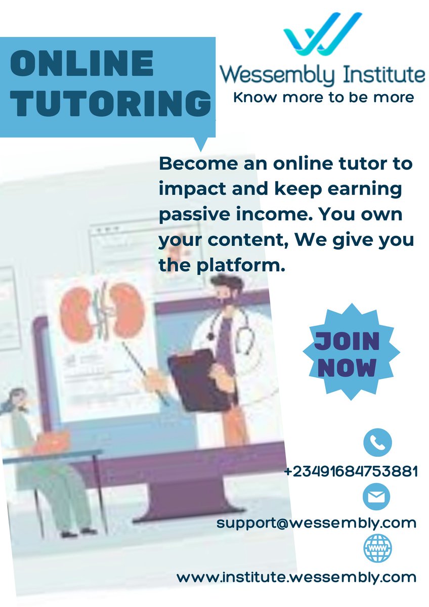 i_wessembly's tweet photo. #tutor #wessembly Join us in building one of the world's largest online learning platform. #onlinelearning #onlinecourses #institution #Health #Medical #radiographers #education #teacher https://t.co/c2sP2ANNdc