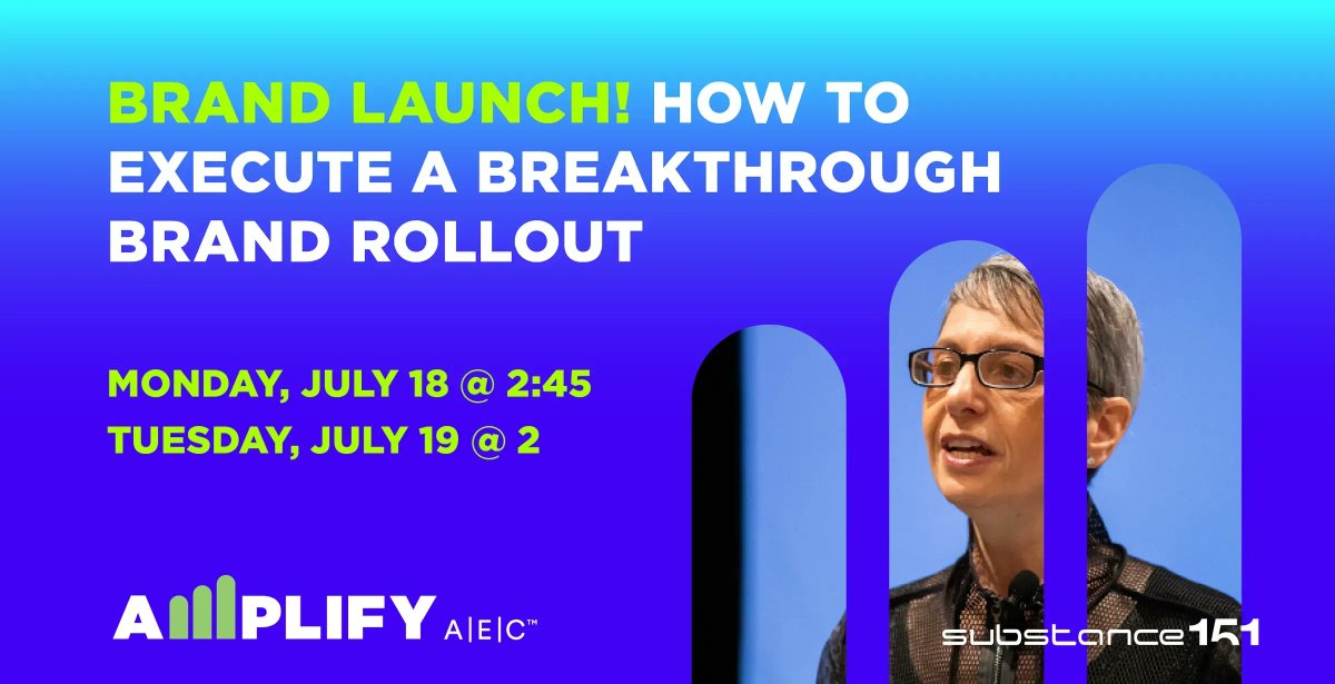 Come to my <a href="/SMPSHQ/">SMPS</a> #amplifyAEC session today at 2:45 (or I'll be doing take 2 tomorrow at 2) to learn how to execute the perfect brand rollout! 

#AEC #AECmarketing #AECbranding #SMPS
