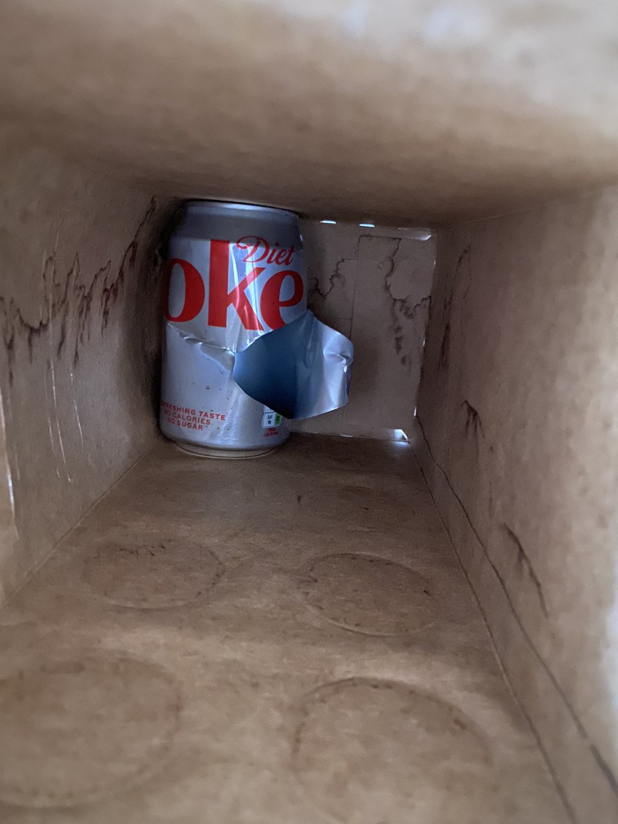 Cut my finger on coke can yesterday. This is how it was in packaging. Coca Cola seem less than interested. Could have been a child - please be careful #cocacola @DietCokeGB