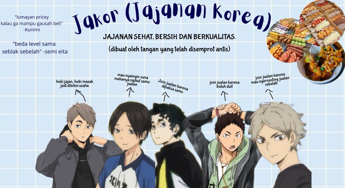 0therrside's tweet photo. — Haikyuu seblak vs Jakor au.

#Haikyuu local au. https://t.co/jn59q9XQY8