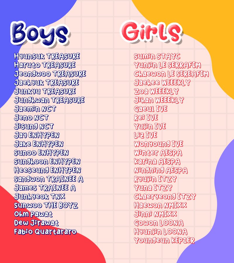 Hi, earthlings! We, Endearing Joy or 𝗘𝗻𝗷𝗼𝘆 for short, are looking for some people who was born in 1999-2005 to complete our group. Kindly leave a trace if you're interested to join! Make sure you're a selfol rps, no nick, and active. ✦

ps: taken list on pict